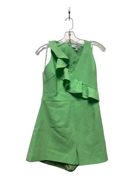Likely Size 8 Green Polyester Sleeveless Ruffles Romper Green / 8