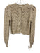 Alice + Olivia Size XS Beige Cotton & Linen Open Knit Button Front Sweater Beige / XS