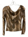 Reformation Size M Mixed Browns Polyester Blend Fur Print Mesh Off Shoulder Top Mixed Browns / M