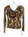Reformation Size M Mixed Browns Polyester Blend Fur Print Mesh Off Shoulder Top Mixed Browns / M
