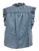 Frame Size XS Medium light wash Cotton Blend Denim Sleeveless Ruffle Top Medium light wash / XS