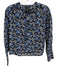 J. Crew Size XS Blue & White Cotton Blend Floral Long Sleeve Tie Neck Top Blue & White / XS