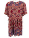 Ba&sh Size XS Magenta Pink & Blue Viscose Short Sleeve Floral Short Sleeve Dress Magenta Pink & Blue / XS