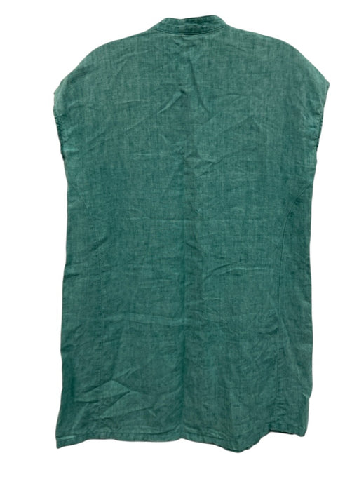 Eileen Fisher Size XXS Teal Green Missing Fabric Tag Cap Sleeve Pocketed Dress Teal Green / XXS