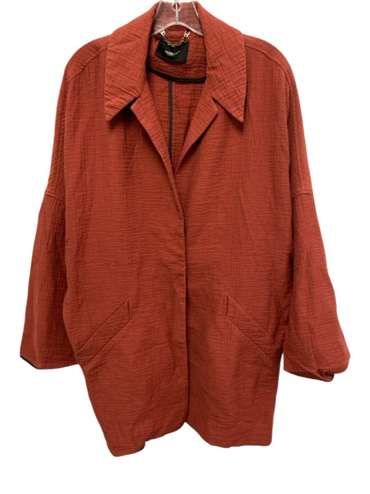 Rachel Comey Size 6 Burnt Orange Cotton Blend Gauze Oversized Slouchy Coat Burnt Orange / 6