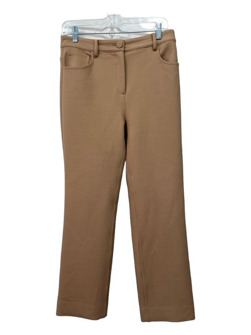 Theory Size 6 Camel Brown Polyester Blend Straight Cut High Rise Pants Camel Brown / 6