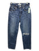Moussy Size 25 Med Wash Cotton Denim Whiskering Button Fly Ripped Straight Jeans Med Wash / 25