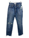 Moussy Size 25 Med Wash Cotton Denim Whiskering Button Fly Ripped Raw Hem Jeans Med Wash / 25