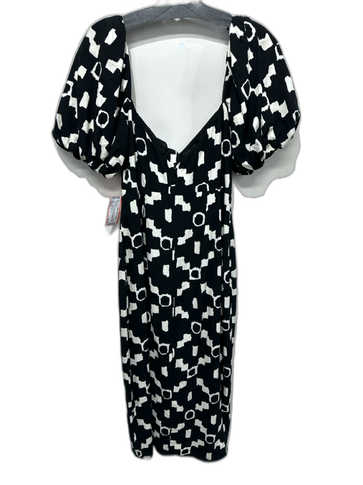 ASTR The Label Size S Black & White Viscose & Linen Abstract Shape Midi Dress Black & White / S
