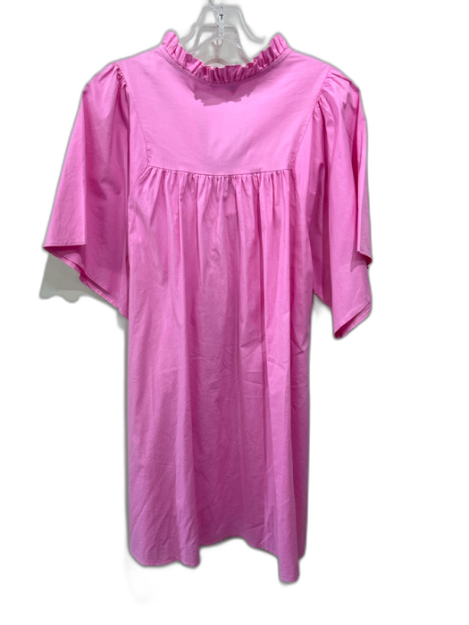 Sofia Size Est M Bubblegum Pink Cotton Blend Ruffle Collar Wide Sleeve Dress Bubblegum Pink / Est M