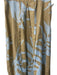 Soft Surroundings Size XL Blue & Tan Linen Drawstring Waist Back Zip Skirt Blue & Tan / XL