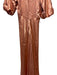 Bardot Size M Peach Polyester Short Sleeve V Neck Gown Peach / M