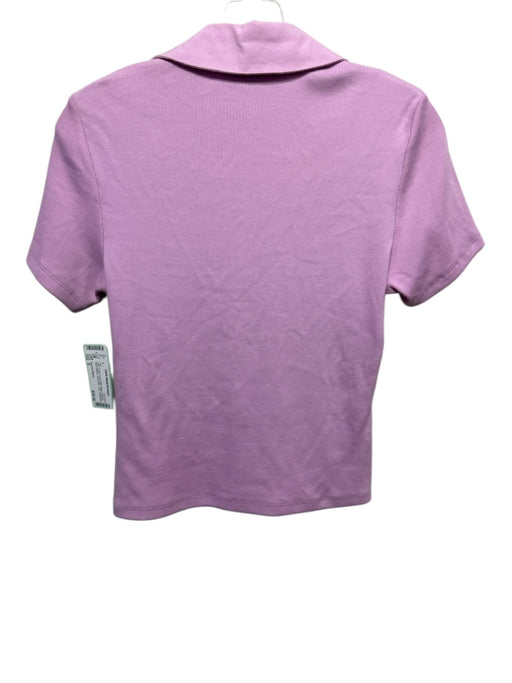 Veronica Beard Size S Lilac Purple Pima Cotton Blend Ribbed Short Sleeve Top Lilac Purple / S