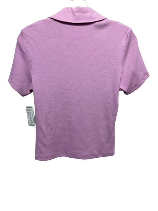 Veronica Beard Size S Lilac Purple Pima Cotton Blend Ribbed Short Sleeve Top Lilac Purple / S