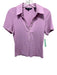 Veronica Beard Size S Lilac Purple Pima Cotton Blend Ribbed Short Sleeve Top Lilac Purple / S