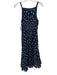 Free People Size XS Navy Blue & Beige Cotton Floral Lace Trim Sleeveless Dress Navy Blue & Beige / XS