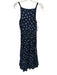 Free People Size XS Navy Blue & Beige Cotton Floral Lace Trim Sleeveless Dress Navy Blue & Beige / XS