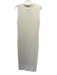 Reformation Size S Cream Polyester Blend Ribbed Knit Sleeveless Mock Neck Dress Cream / S