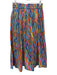 Aish Size M Multi Cotton Elastic Waistband Geometric Tie Waist Midi Skirt Multi / M