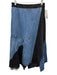 Sea New York Size 4 Medium Wash & Black Cotton Denim Elastic Back Midi Skirt Medium Wash & Black / 4