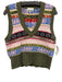Ganni Size S Green, Pink, Blue Wool V Neck Smiley Face Ribbed Sleeveless Vest Green, Pink, Blue / S
