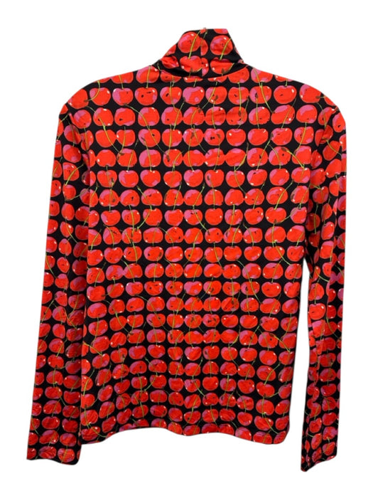 La Double J Size M Red, Green, Black Poliamide Mock Neck Cherries Top Red, Green, Black / M