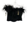 J Crew Size 4 Black Polyester Fringe Strapless Top Black / 4