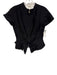 Staud Size 2 Black & White Wool Blend Zipper Cap Sleeve Peplum Top Black & White / 2