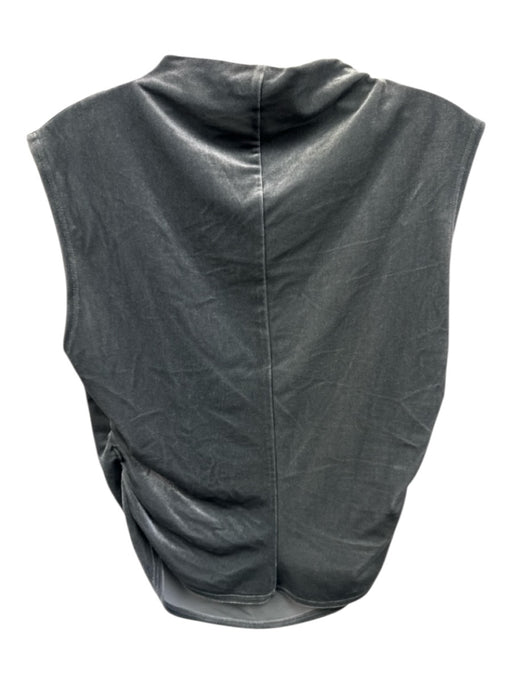 Reformation Size S Silver Gray Polyester Velveteen Rouched Sleeveless Top Silver Gray / S