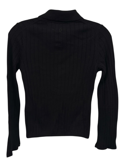 Banana Republic Size XXS Black Merino Ex Fine Wool Half Button Ribbed Sweater Black / XXS