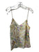 La Prestic Ouiston Size 1/S Cream & Multi Silk Spaghetti Strap Beach Scene Top Cream & Multi / 1/S