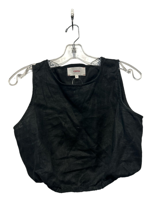 XiRENA Size XS Black Linen Sleeveless Cropped Top Black / XS