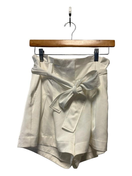 Shug! Size M White Polyester High Waist Belted Shorts White / M