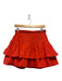 Rhode Size S Tomato Cotton Blend Braided Belt Side Zip Mini Skirt Tomato / S