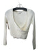 Abercrombie & Fitch Size S White Viscose Blend Surplice Long Sleeve Ribbed Top White / S