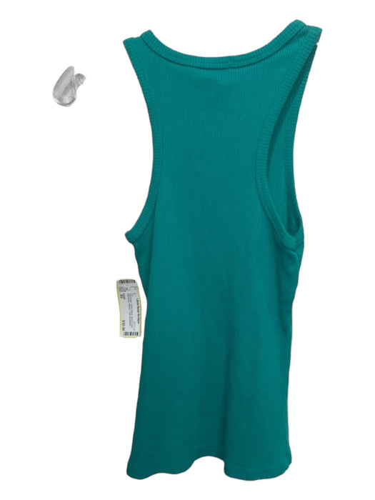 Agolde Size XS Teal Green Cotton Blend Round Neck Sleeveless Ribbed Tank Top Teal Green / XS