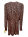 NBD Size XXS Gold Polyester Blend All Over Sequins Long Sleeve Wrap Mini Dress Gold / XXS