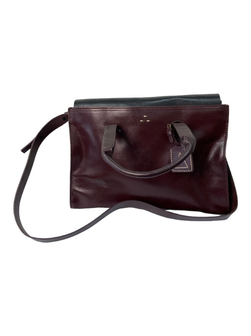 Kelsi Dagger Red Brown Leather double bangle Magnetic Close Crossbody Strap Bag Red Brown / M