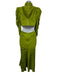 AMUR Size 4 Lime Green Viscose Floral Jacquard Puff Shoulder Turtleneck Dress Lime Green / 4