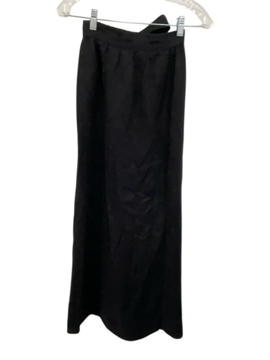 Reformation Size 2 Black Linen Sleeveless Tie Waist Elastic Back Maxi Skirt Set Black / 2