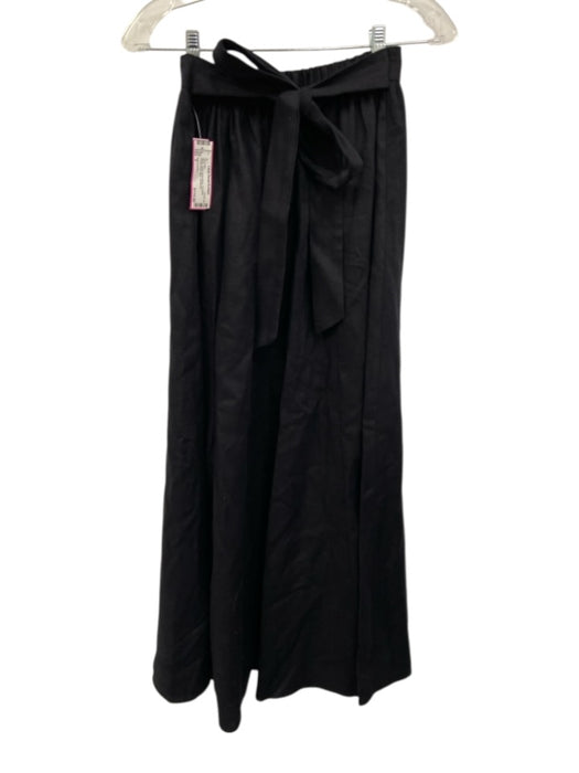 Reformation Size 2 Black Linen Sleeveless Tie Waist Elastic Back Maxi Skirt Set Black / 2
