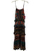Farm Rio Size S Black & Multi Viscose Spaghetti Strap Botanical Print Dress Black & Multi / S