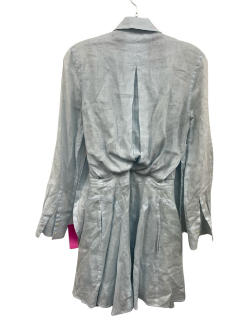 Derek Lam 10 Crosby Size 2 Light Blue Linen Long Sleeve Button Front Dress Light Blue / 2
