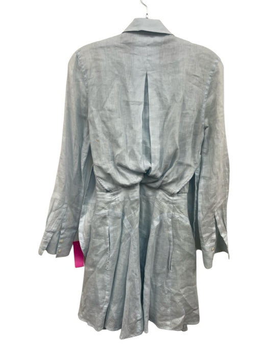 Derek Lam 10 Crosby Size 2 Light Blue Linen Long Sleeve Button Front Dress Light Blue / 2
