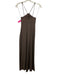 Susana Monaco Size S Taupe Gray Nylon Blend Spaghetti Strap Halter Maxi Dress Taupe Gray / S