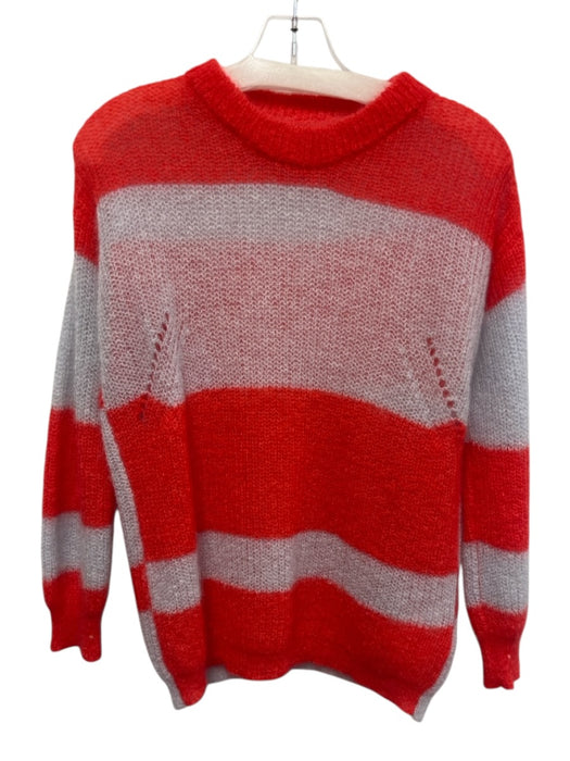 Humanoid Size S Orange & Gray Mohair Blend Long Sleeve Stripe Knit Sweater Orange & Gray / S