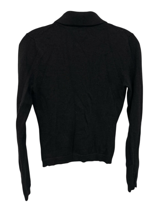 Reformation Size Small Black Cashmere Blend Long Sleeve Button Front Sweater Black / Small