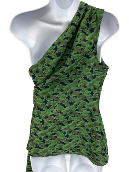 Noble 31 Size XS Green, Navy, Gray Polyester Sleeveless Jacquard Print Top Green, Navy, Gray / XS