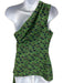 Noble 31 Size XS Green, Navy, Gray Polyester Sleeveless Jacquard Print Top Green, Navy, Gray / XS