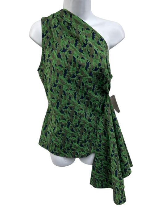 Noble 31 Size XS Green, Navy, Gray Polyester Sleeveless Jacquard Print Top Green, Navy, Gray / XS